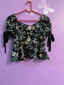 Floral Print Button-Up Top
