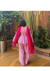 Pink Block Print farshi salwar suit set