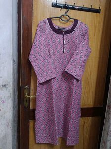 Chic Pink Printed Kurta