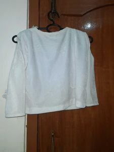 Elegant White Embellished Blouse