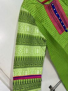 Printed Green Designer Kurti