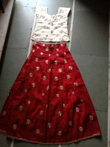 Elegant Red Embroidered Lehenga Choli