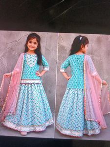 Beautiful Teal &amp; Pink Girls Lehenga Choli size ava