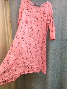 Pink Floral feeding kurtha