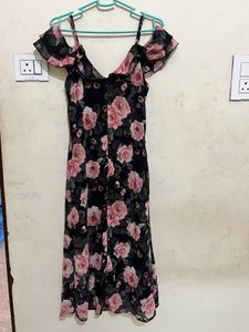 Chic Floral Off-Shoulder Midi Dress