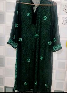 Chikankari Kurta (Black)