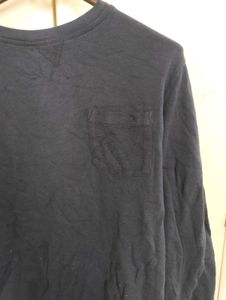 Navy Blue Long Sleeve Pocket Tee