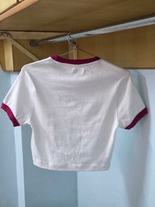 Nike Crop Top White/Hot Pink