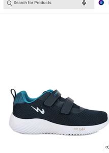Campus Blue Patterned Hook-and-Loop Shoes