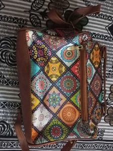 Boho Print Backpack with Tassel