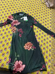 Elegant Floral Print Long Sleeve Dress