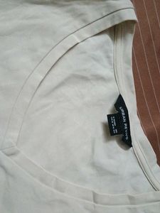 Urban Revivo White Round Neck T-Shirt for Women