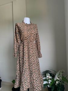 Floral Print Long Sleeve Midi Dress