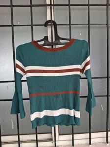 Striped Bell Sleeve Top
