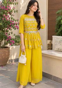 Lime green colour dress