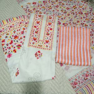 Flower Printed Cotton Suit