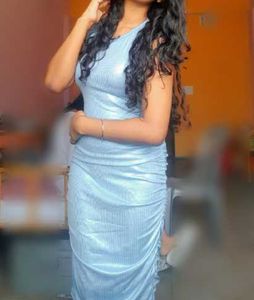 Stunning Ruched Light Blue Dress