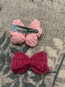 Handmade Crochet Bow Clips