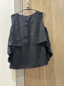 last price Elegant Black Sleeveless Tiered Top wit