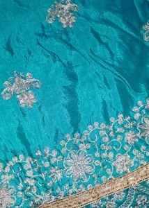 Beautiful Teal Embroidered saree