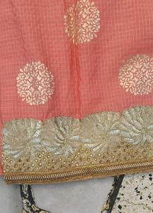 Elegant Peach Kurta with Gold Accents
