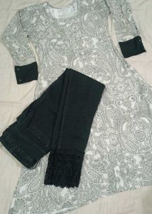 A Line Kurti With Jeans