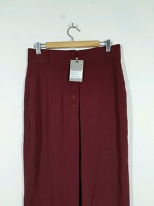Maroon Straight Fit Trouser For Women's