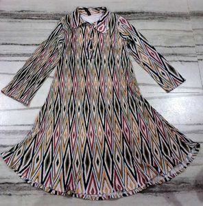 OFF - Boho Diamond Print Shirt Dress