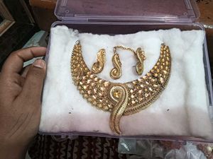 Golden Embellished Jewellery Set