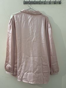 Chic Color Block Satin Shirt