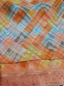 Synthetic  Georgette  Saree  With  Blouse  Pc