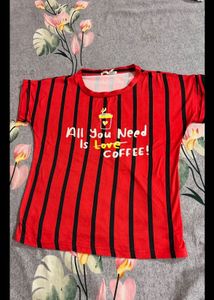 Red Striped Graphic T-Shirt