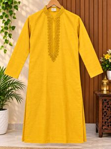 Elegant Yellow Embroidered Kurta