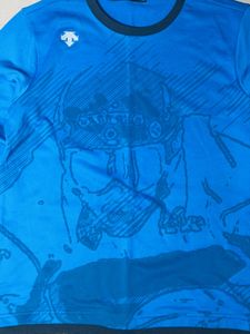 Blue Graphic Print Long Sleeve T-Shirt