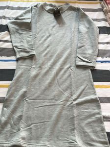 Grey Long Sleeve Casual Dress