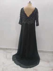 Elegant Black Evening Plus Size Gown