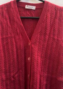 pink V-Neck Button-Up Knit Vest top