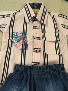 Boys Pink Striped Shirt