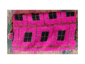 Vibrant Pink Saree with Geometric Print