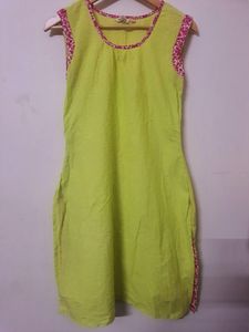 Flourescent Green Sleeves Kurta