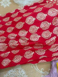 Vibrant Red ethnic skirt lehngawith Gold Print
