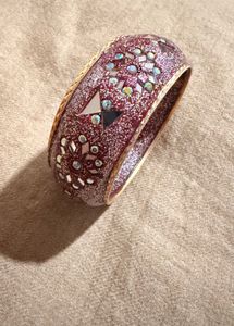 Maroon Glitter Lac Kada