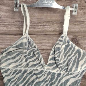 Undiz Sheer Zebra Print Bodysuit