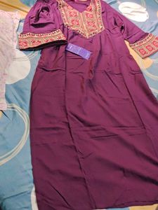 Embroidered Purple Kurta