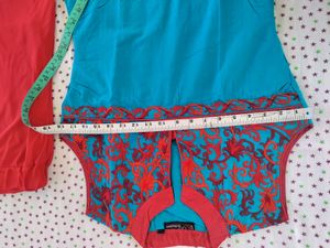 L - Xl Size Sky Blue Suit Set With Plazo
