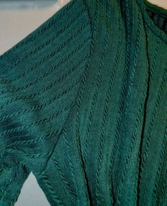 Y2K Chic Ribbed Green Long Sleeve Top
