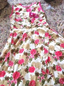 Floral Print Ethnic Gown