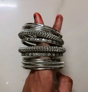 Silver Bangle Stack