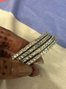 Sparkling CZ Bangles Set