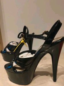 Black Patent Platform Stiletto Heels